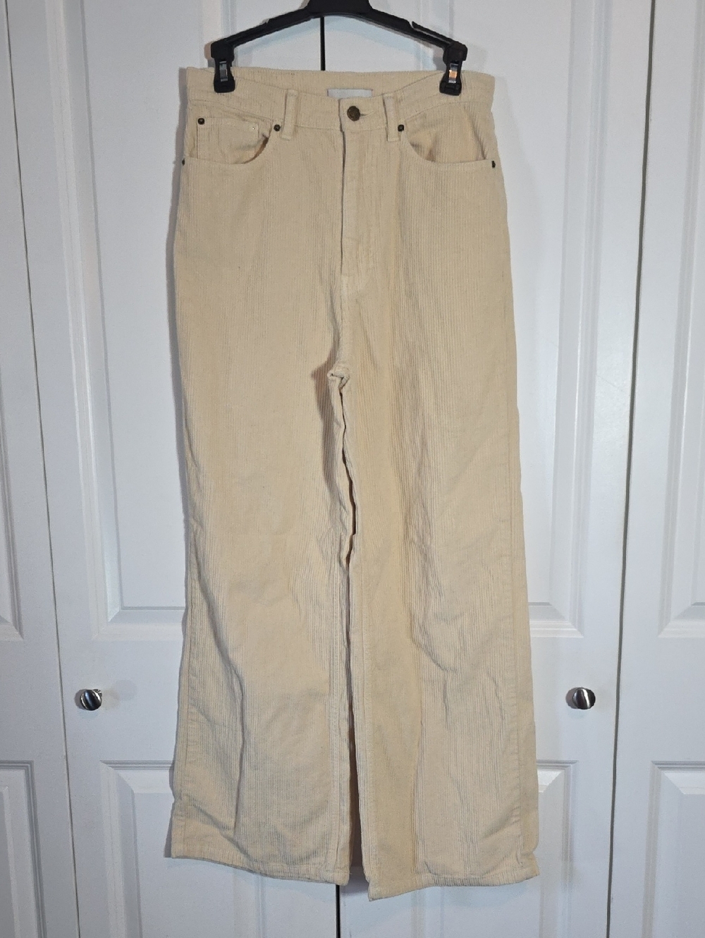 BDG Pale Cream Corduroy High-Rise Pants